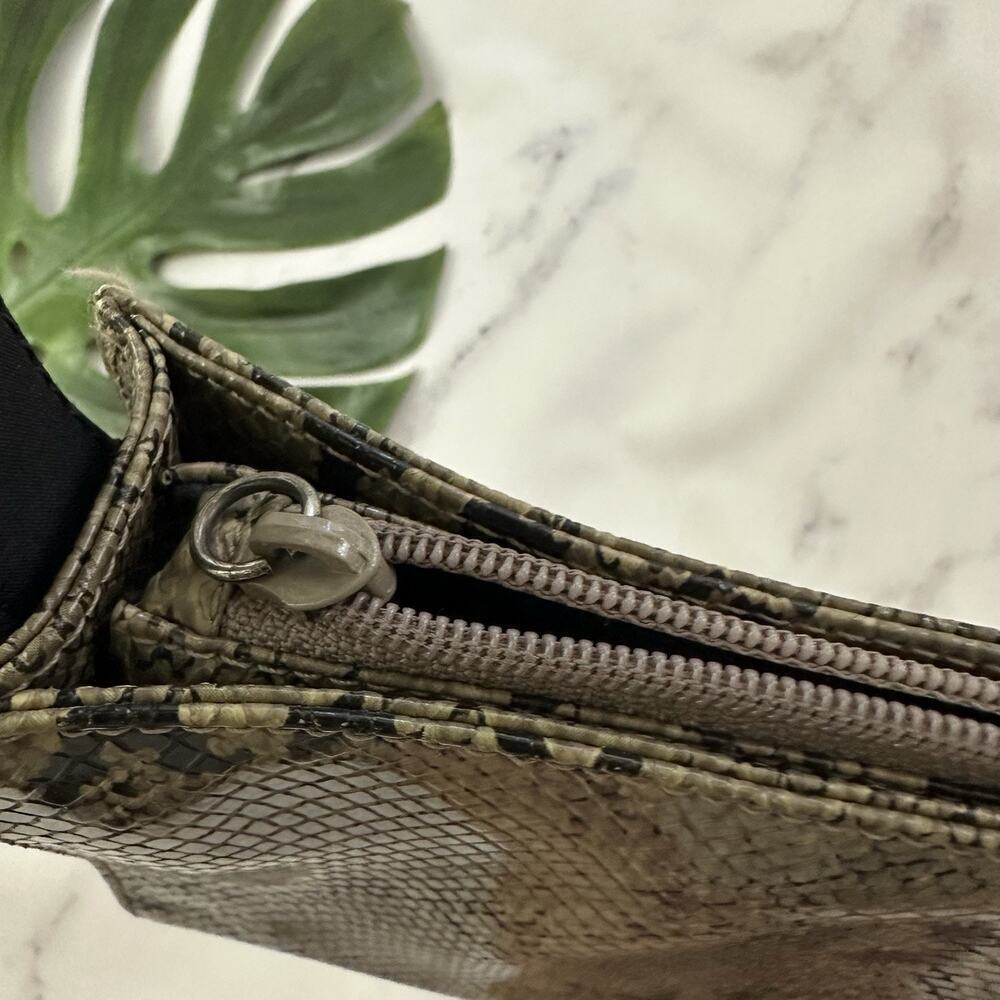 Enzo Angiolini Vintage y2k Shoulder Bag Purse Faux Snakeskin Black Gray - Picture 5 of 7